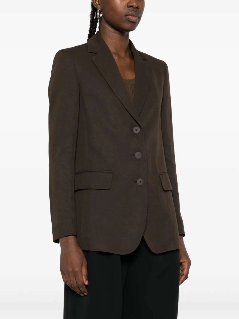 Max Mara Three-button Acetate Blazer In Brown