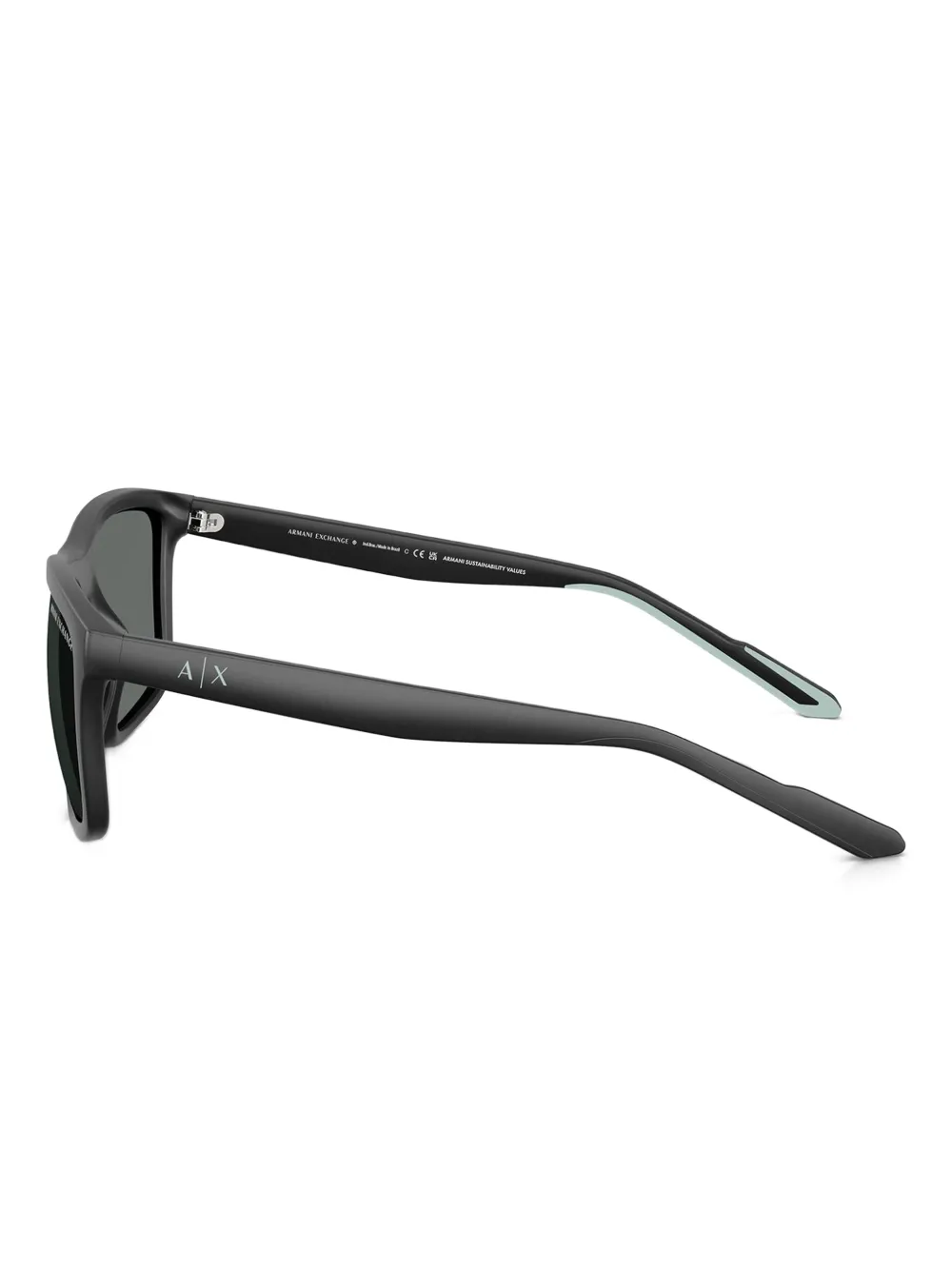 Armani Exchange Zonnebril met rechthoekig montuur Zwart