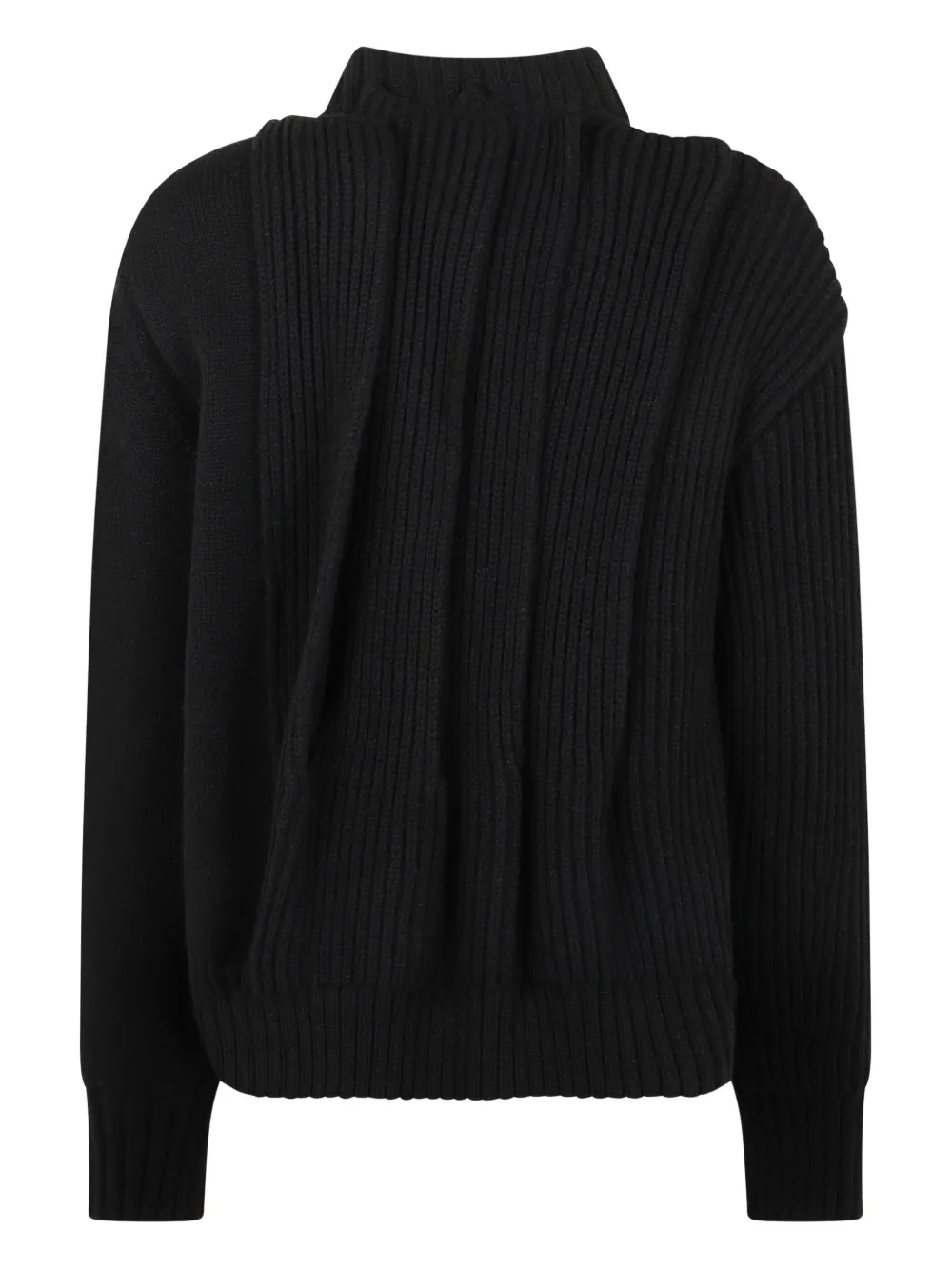 sacai Ribgebreid vest 001 BLACK