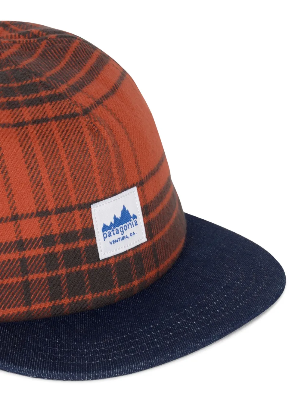 Patagonia Range geruite pet met denim Rood