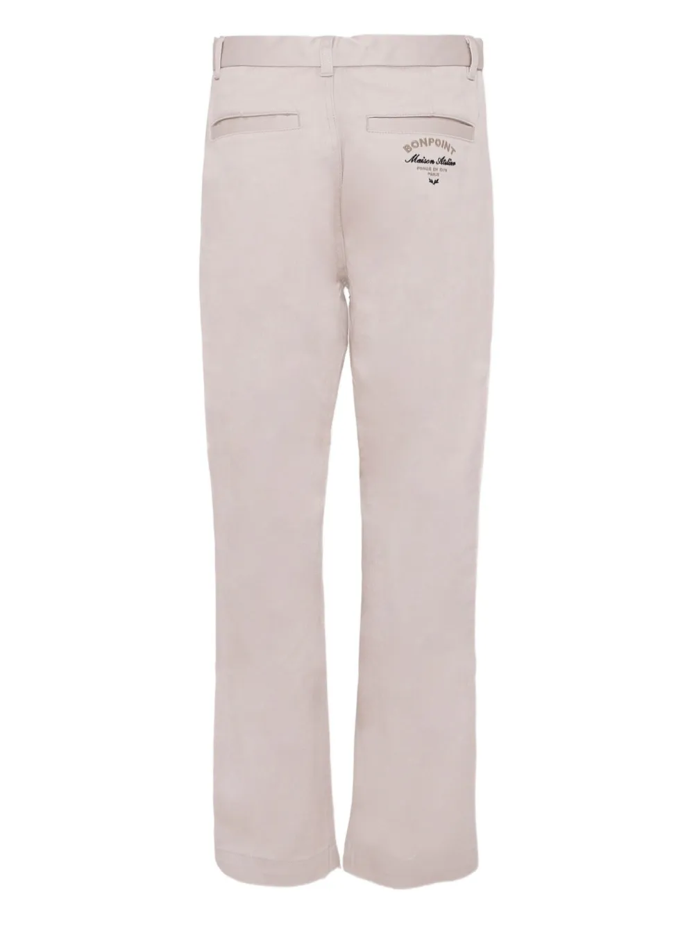 Bonpoint Broek met geborduurd logo Beige