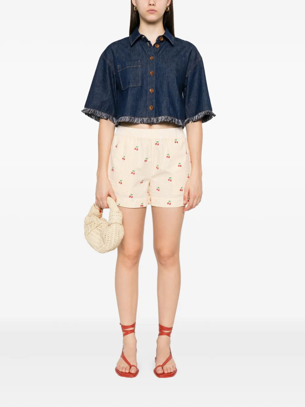 MC2 Saint Barth Meave cherry-motif striped shorts | Short Shorts | Image 2