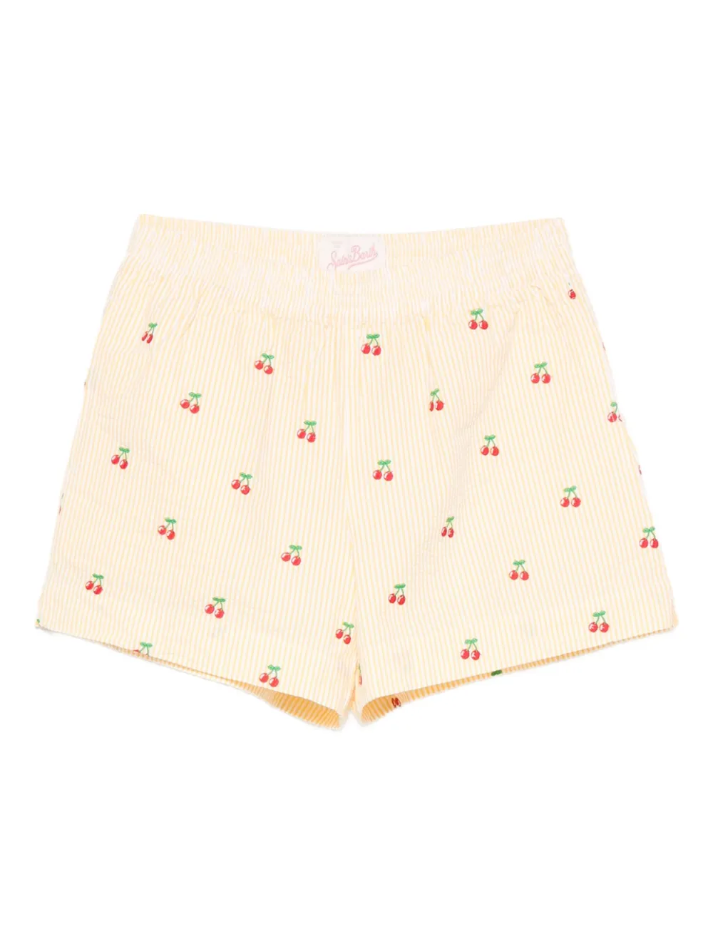 MC2 Saint Barth Meave cherry-motif striped shorts | Yellow | Image 1