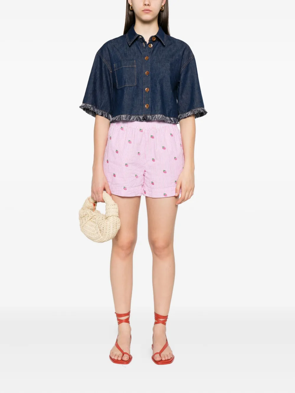 MC2 Saint Barth Meave strawberry-motif striped shorts | Short Shorts | Image 2