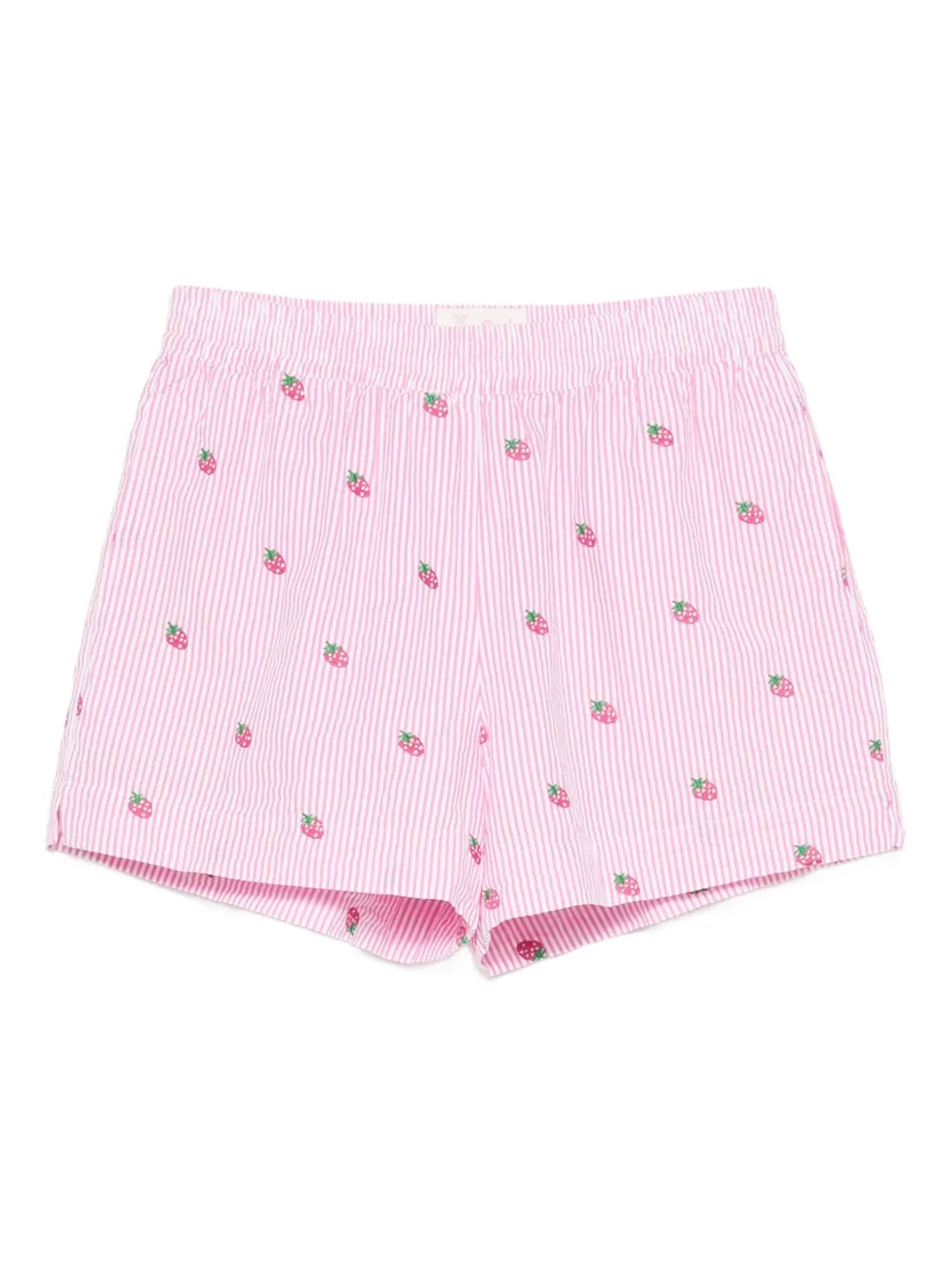 MC2 Saint Barth Meave gestreepte shorts met aardbeipatroon Roze