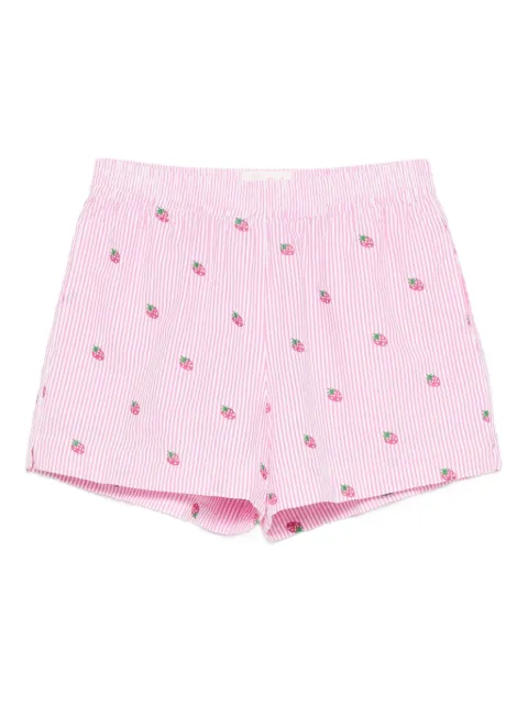 MC2 Saint Barth Meave strawberry-motif striped shorts