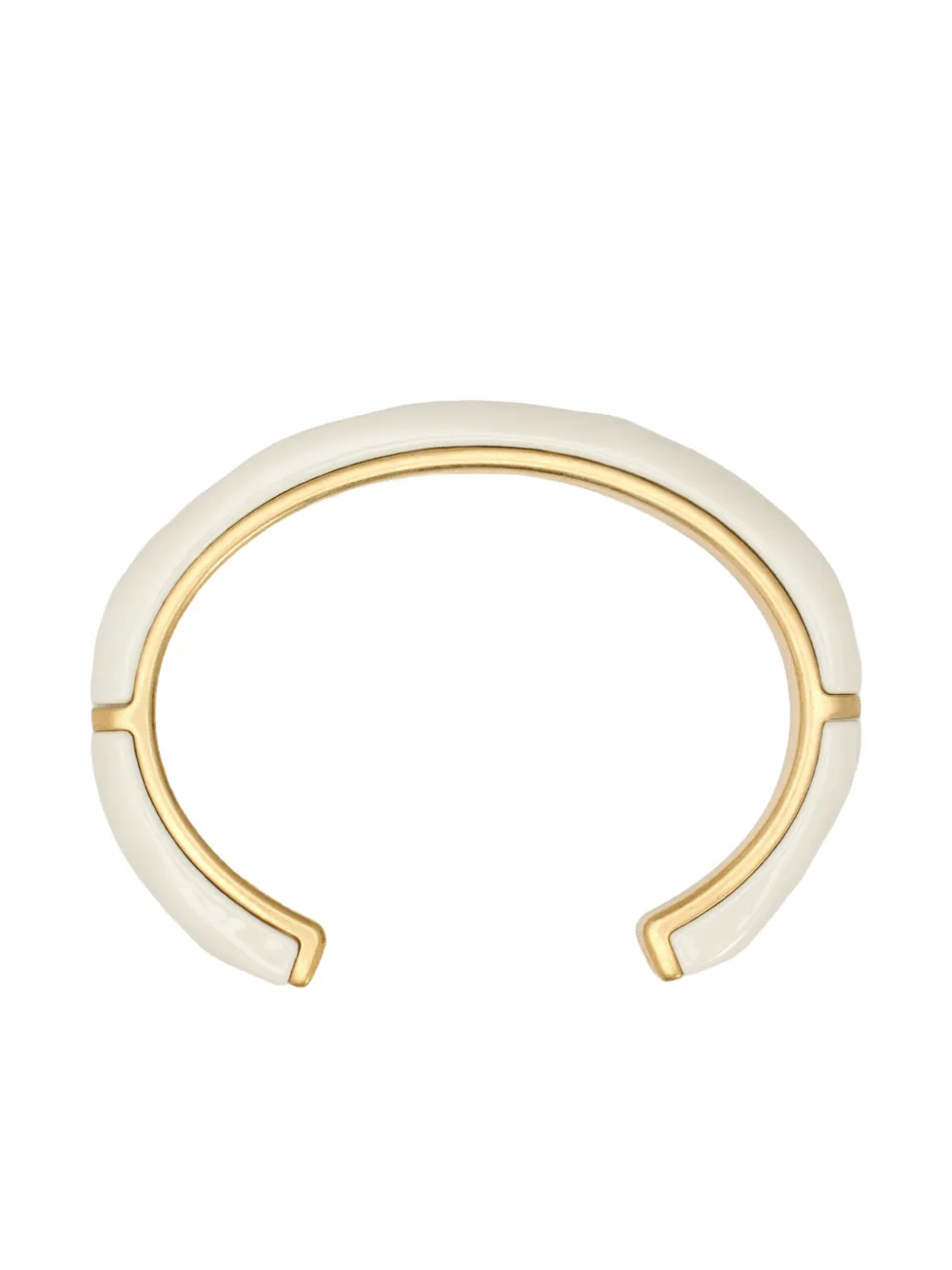 AMI Paris Bracciale smaltato con finitura martellata - Bianco