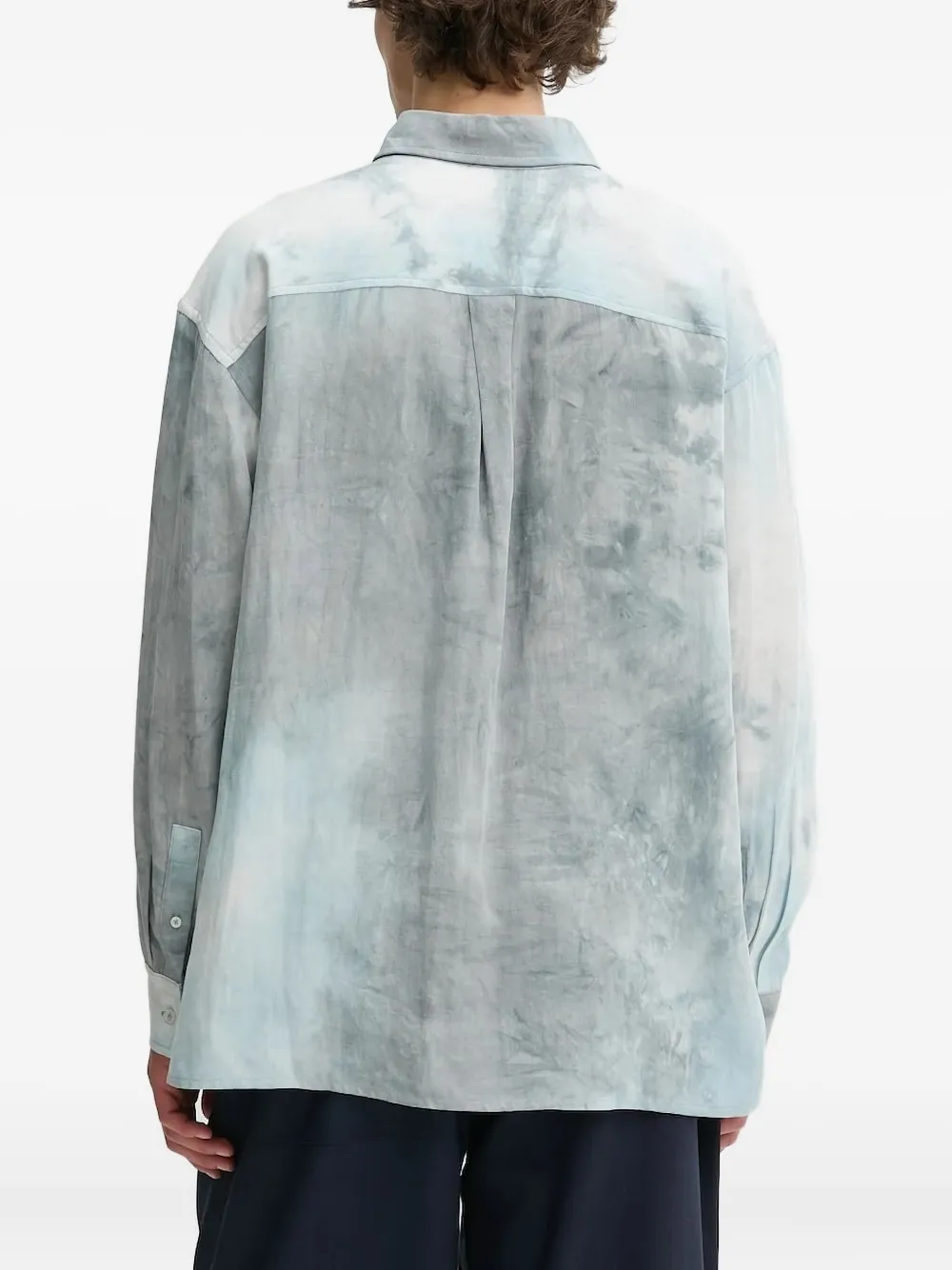 IRO Overhemd met tie-dye print en opgestikte zak - Blauw