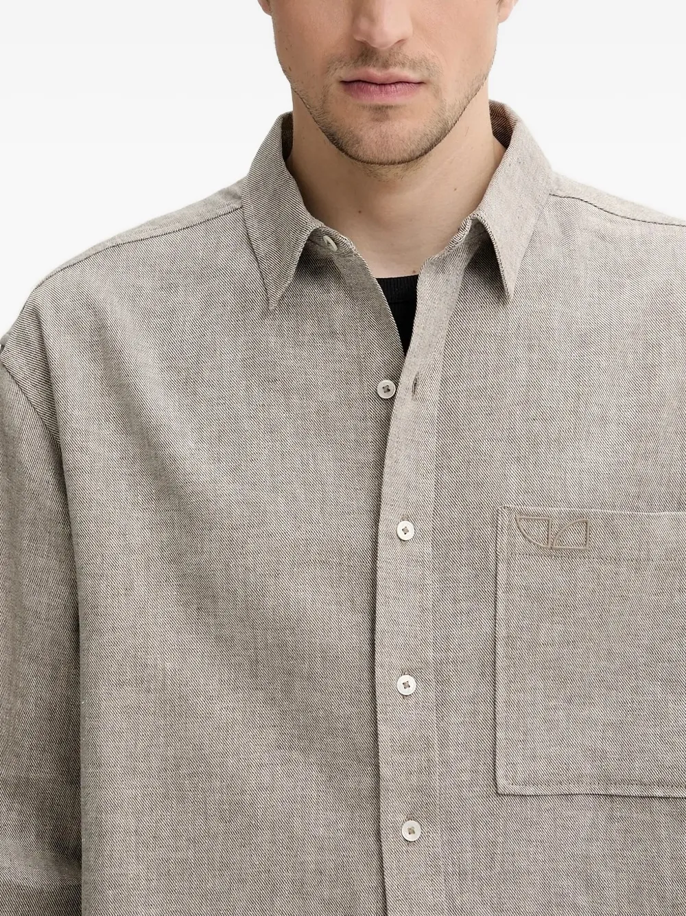 IRO Overhemd met geborduurde zak Beige