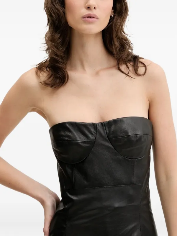 black leather a line dress APHRODITE STRETCH LEATHER DRESS – AS by DF main image 0