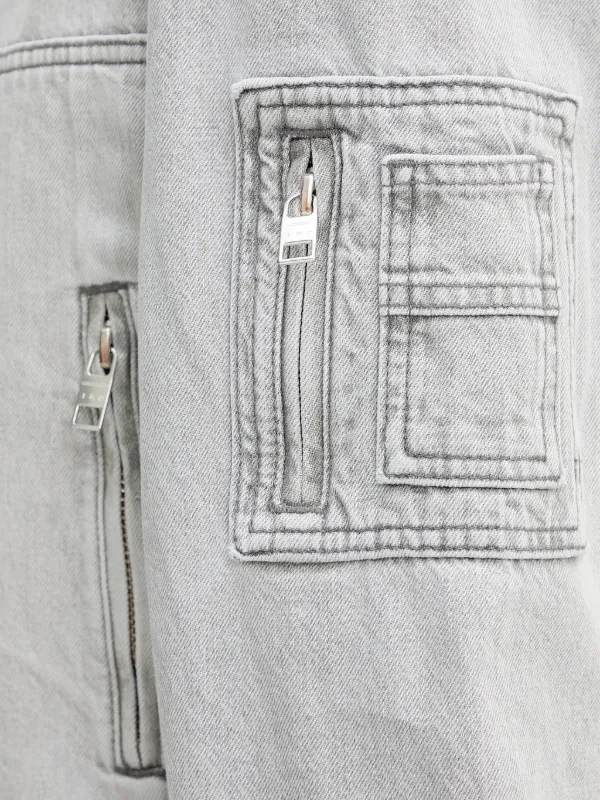 IRO zip-fastening Denim Jacket Grey FARFETCH BE - Main Image