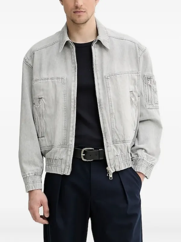 IRO zip-fastening Denim Jacket Grey FARFETCH BH