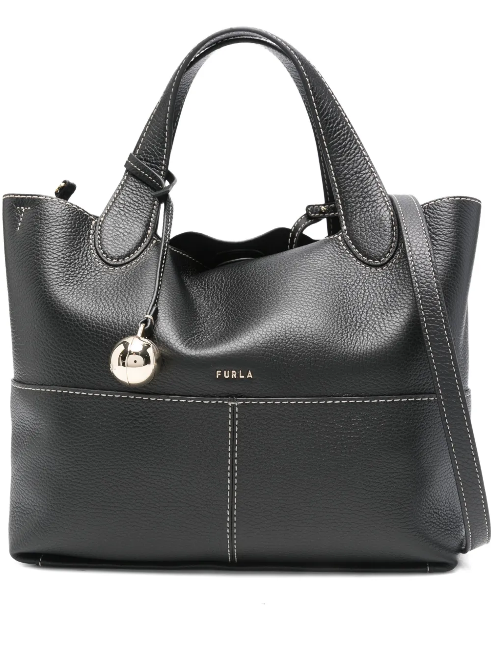 Furla Shopper met logo Zwart