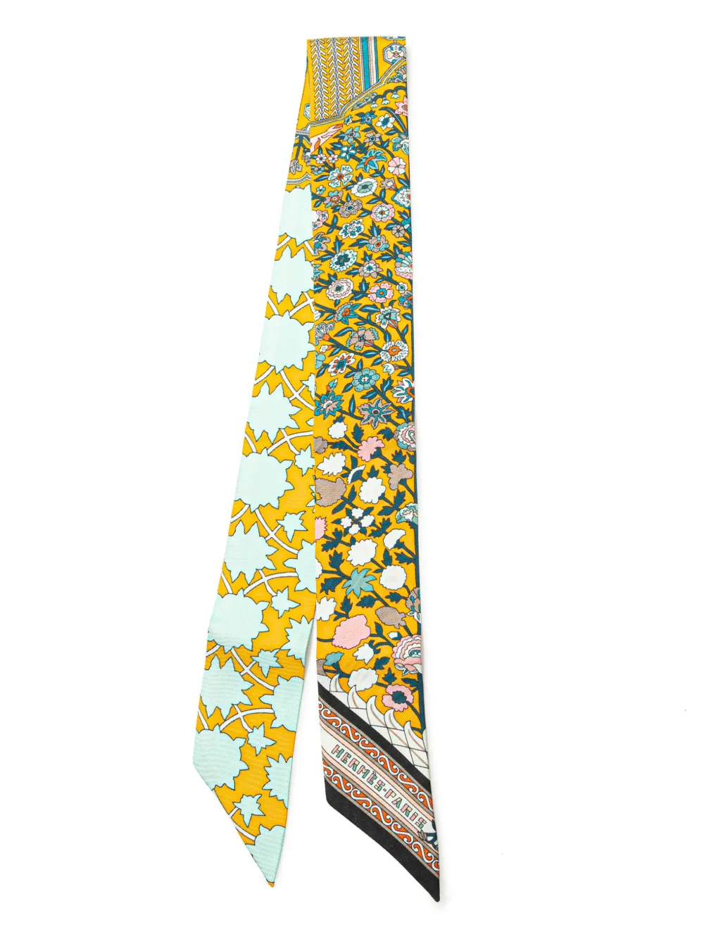 Hermès Pre-Owned mascada Twilly Tapis Persans de seda 1990-2015 | amarillo | Image 1