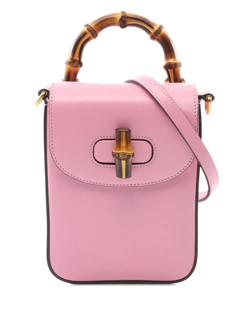 Gucci Pre-Owned 2005-2015 Mini Calfskin Bamboo Top Handle Bag satchel | Pink | Image 1