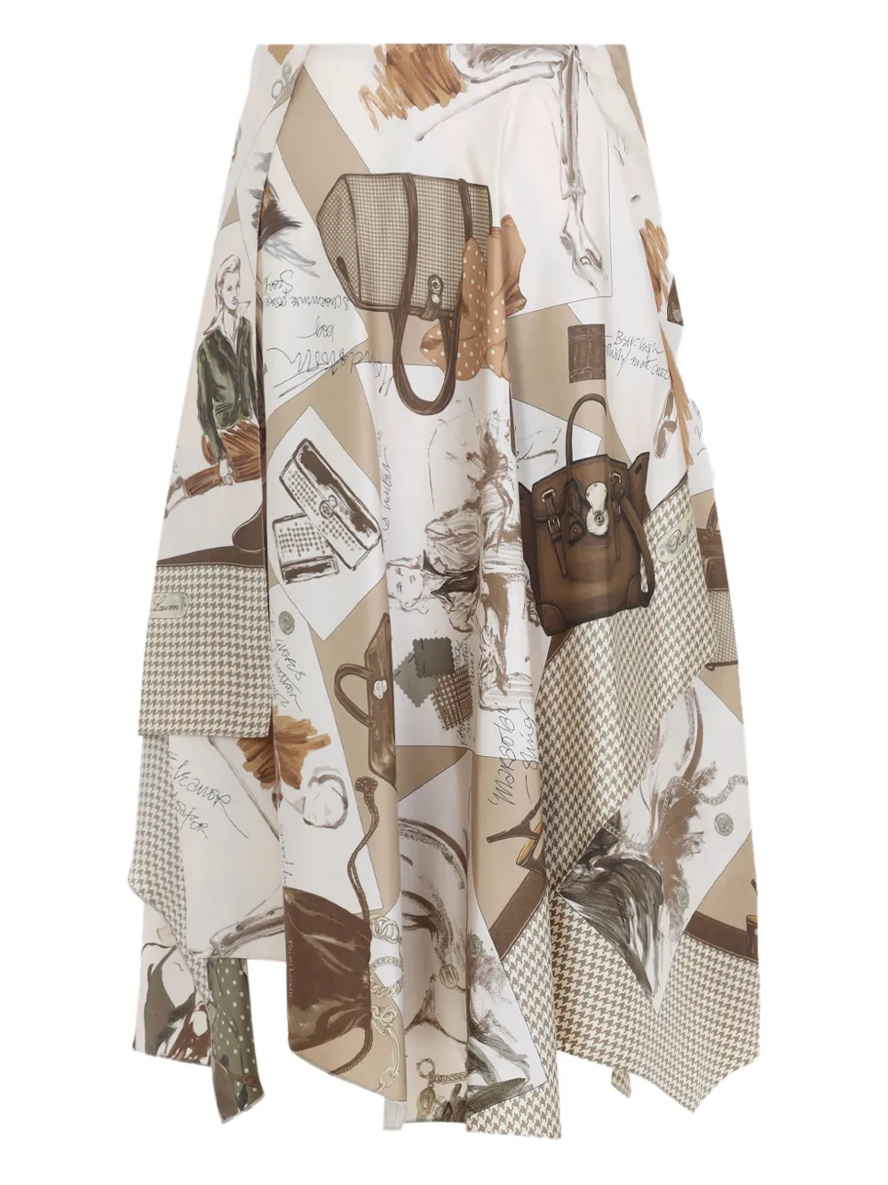 Ralph Lauren Collection asymmetric silk midi skirt - Beige