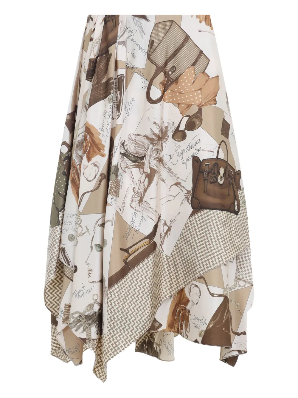 Ralph Lauren Collection falda midi de seda con diseño asimétrico | neutro | Image 1
