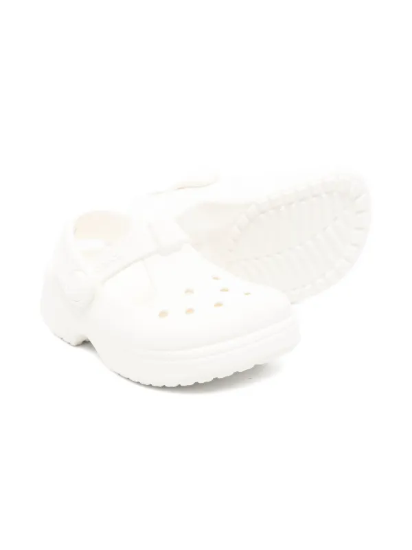 Crocs Kids Classic T Mary Jane Perforated Clogs White FARFETCH IN