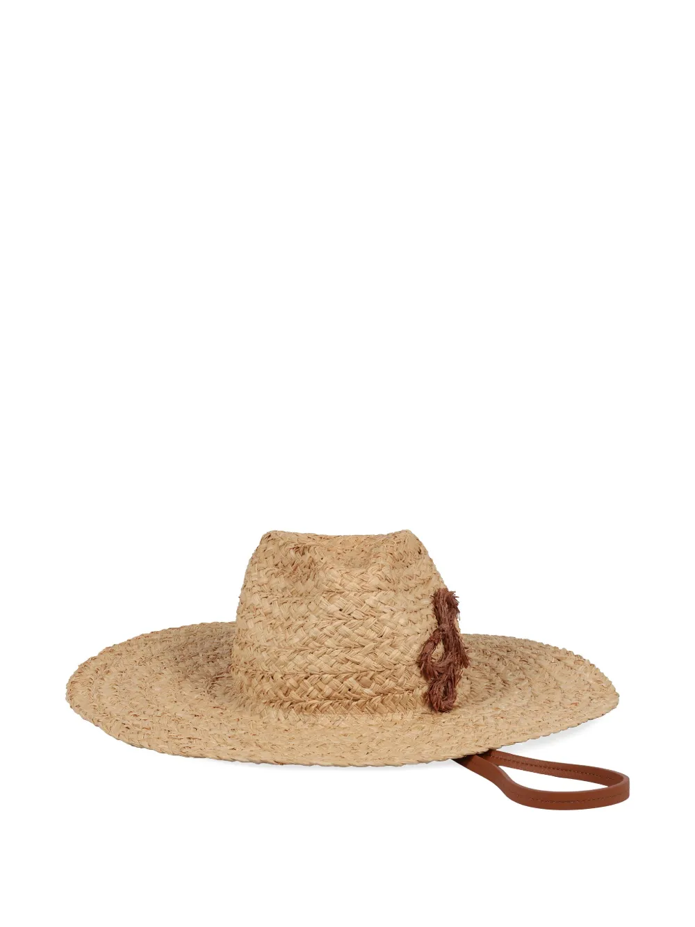 Ruslan Baginskiy logo-detail raffia hat Beige