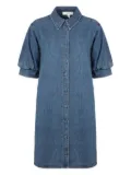 FRAME puffed-shoulder denim shirtdress - Blue