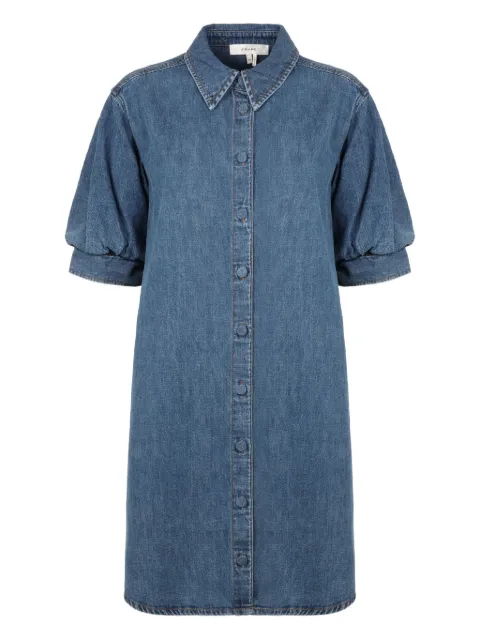 FRAME puffed-shoulder denim shirtdress