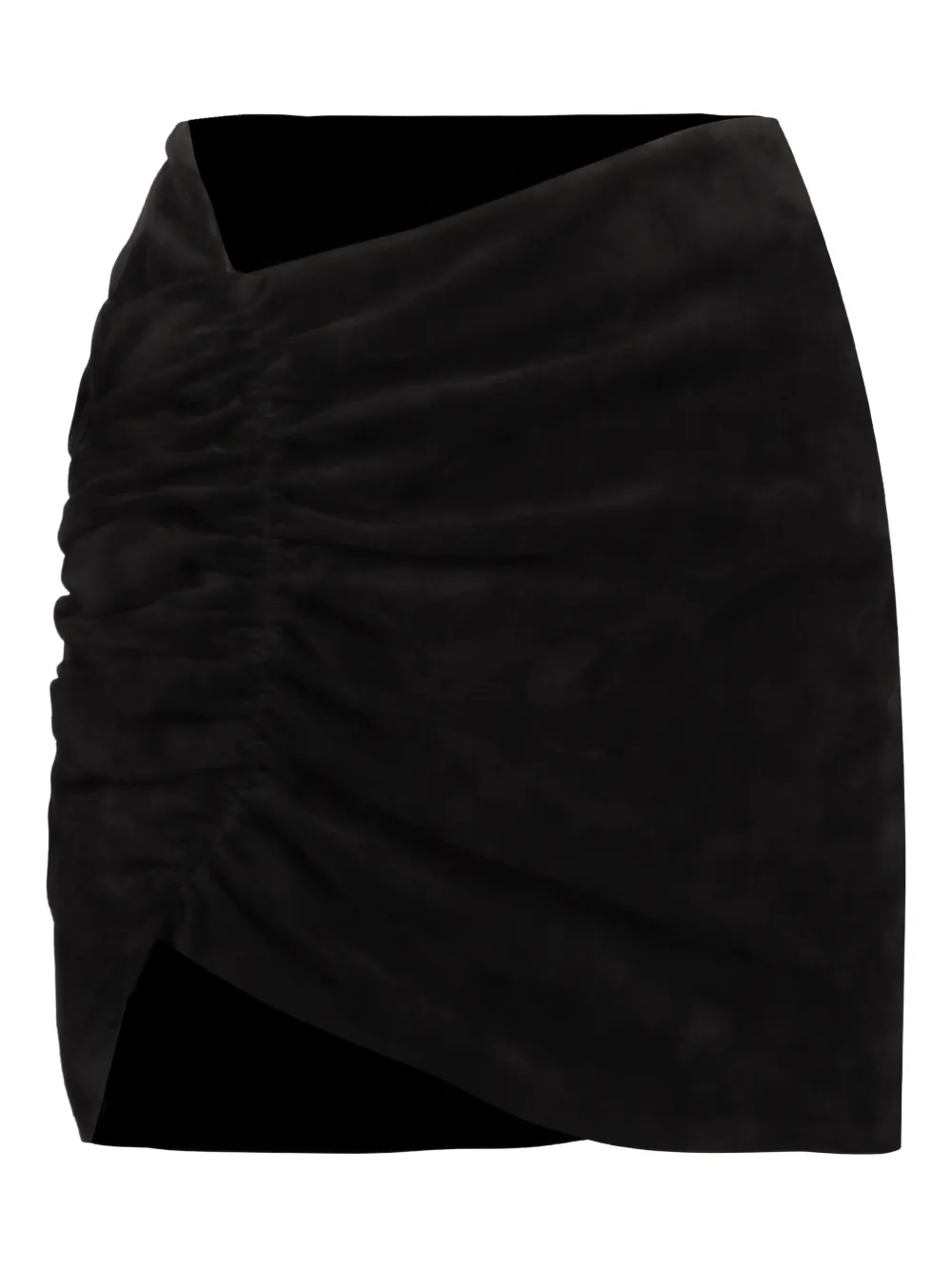 The Mannei leather short draped skirt | Black | Image 1