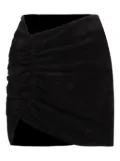 The Mannei leather short draped skirt - Black