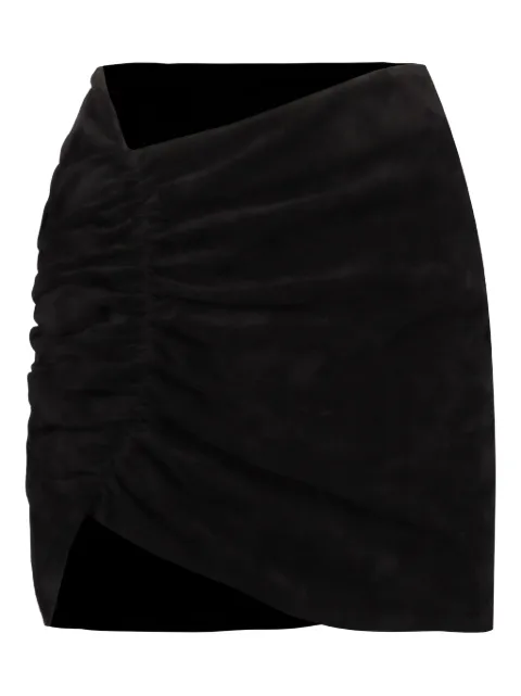 The Mannei leather short draped skirt