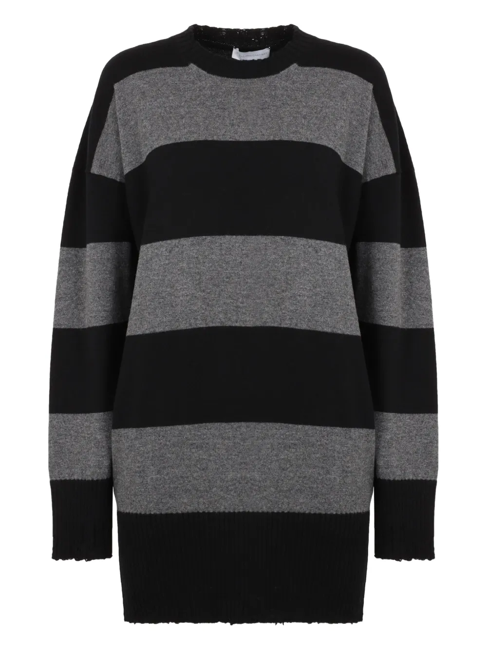 Stella McCartney striped ribbed knit dress Zwart