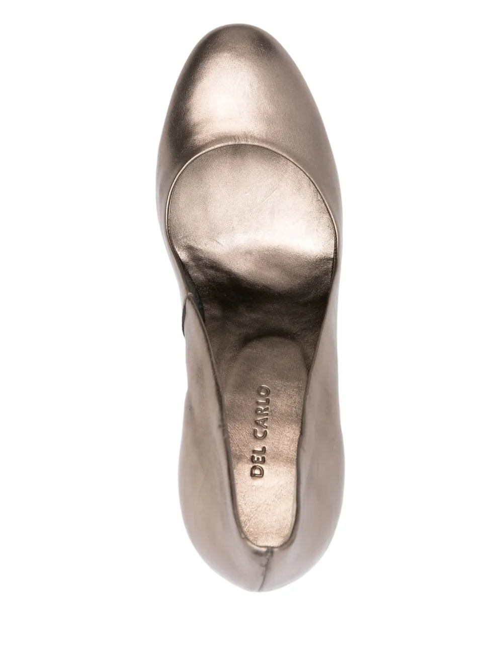 Del Carlo 80mm metallic pumps Gold