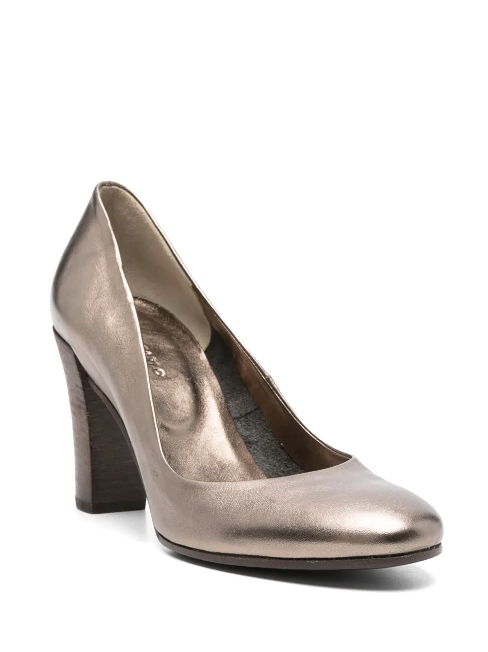 Del Carlo 80mm metallic pumps Gold