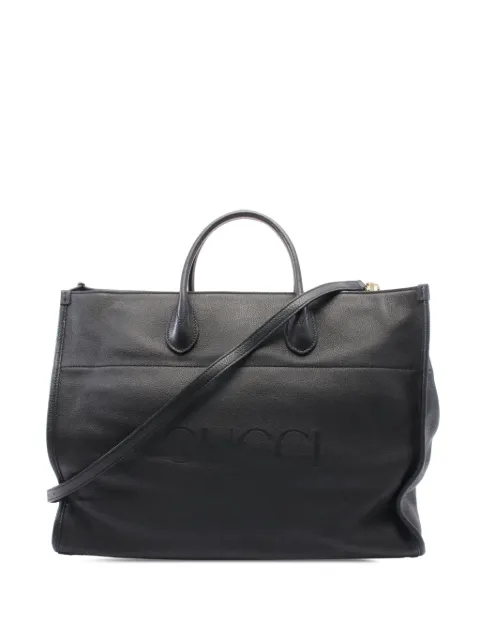 Gucci Pre-Owned 2000-2015 Large Leather Logo Convertible satchel