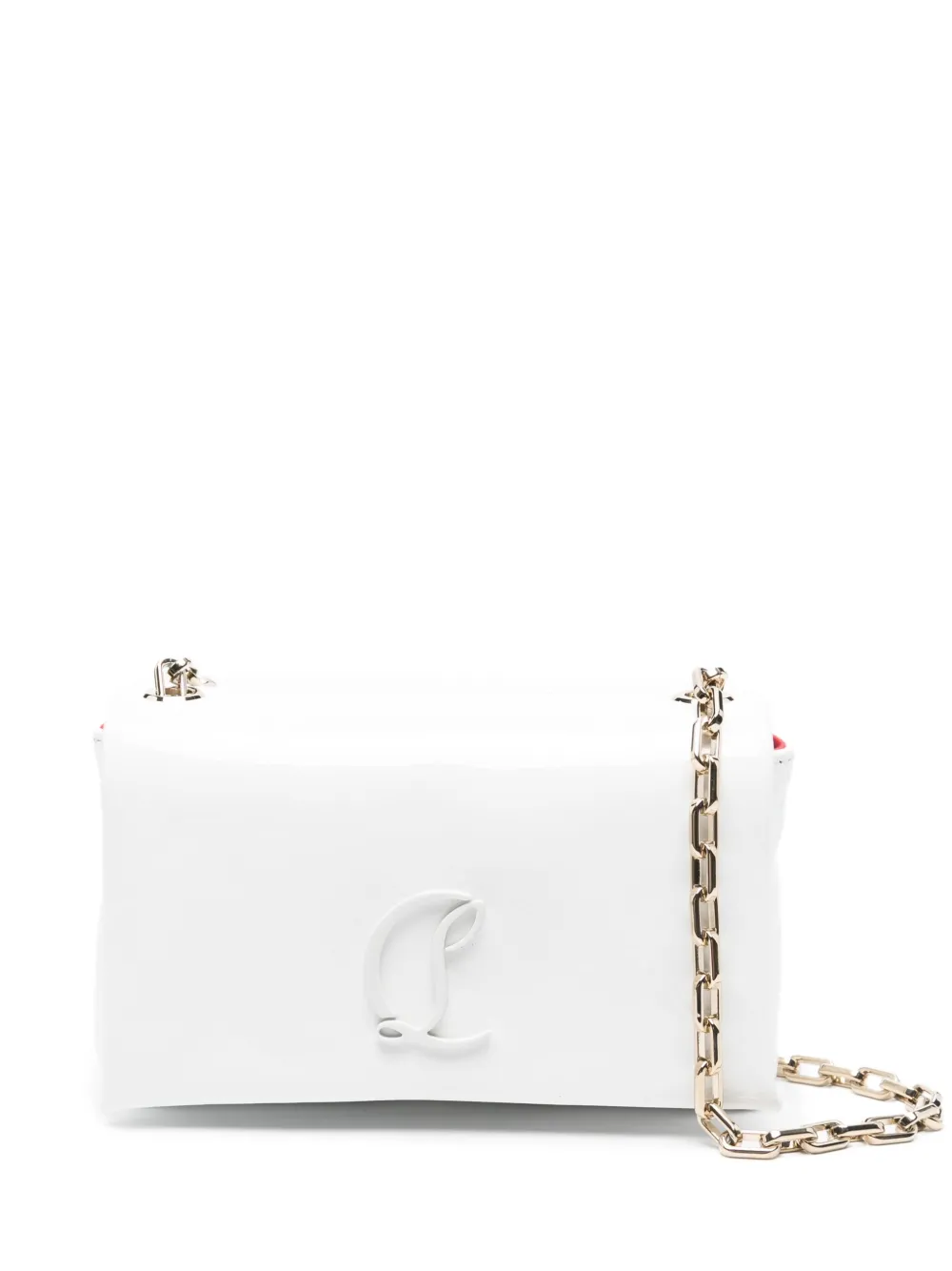 Christian Louboutin Loubi54 patent leather logo-plaque clutch | White | Image 1