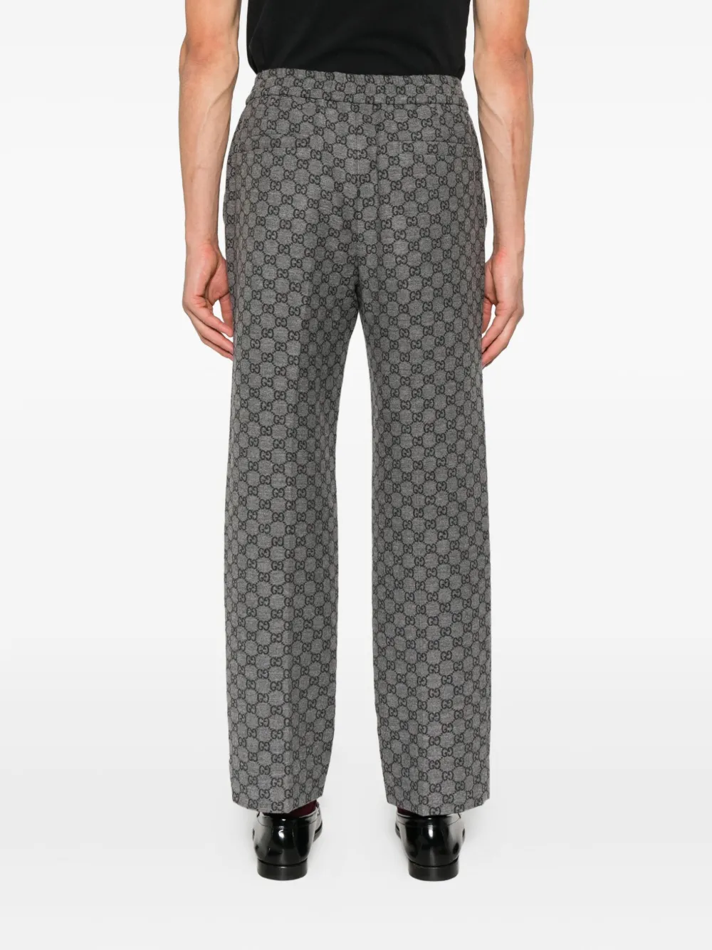 Gucci Wollen broek met GG-patroon Grijs