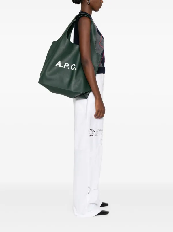 A.P.C. レザー トートバッグ | グリーン | FARFETCH JP