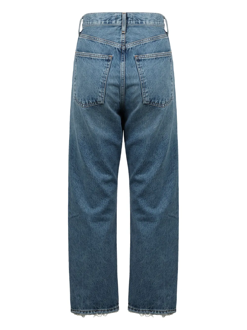 AGOLDE frayed-hem five-pocket jeans Blauw
