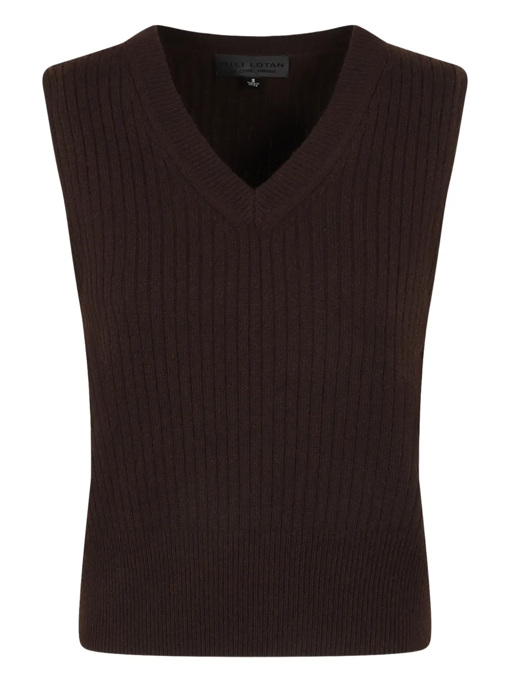 Nili Lotan ribbed V-neck vest Bruin