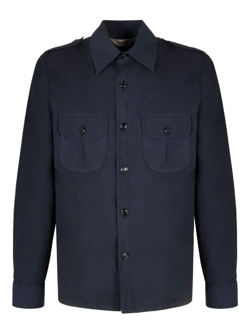 ASPESI double-flap pocket cotton shirt jacket Blauw