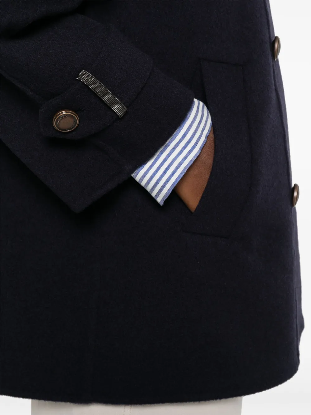 Brunello Cucinelli double-breasted coat Blauw
