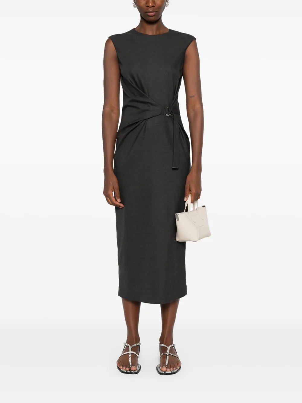 Brunello Cucinelli sleeveless midi dress Grijs