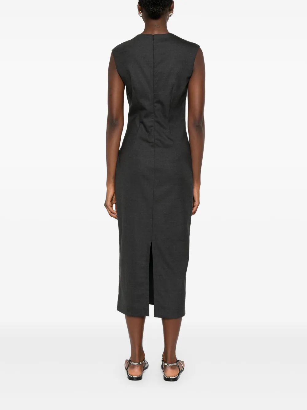 Brunello Cucinelli sleeveless midi dress Grijs