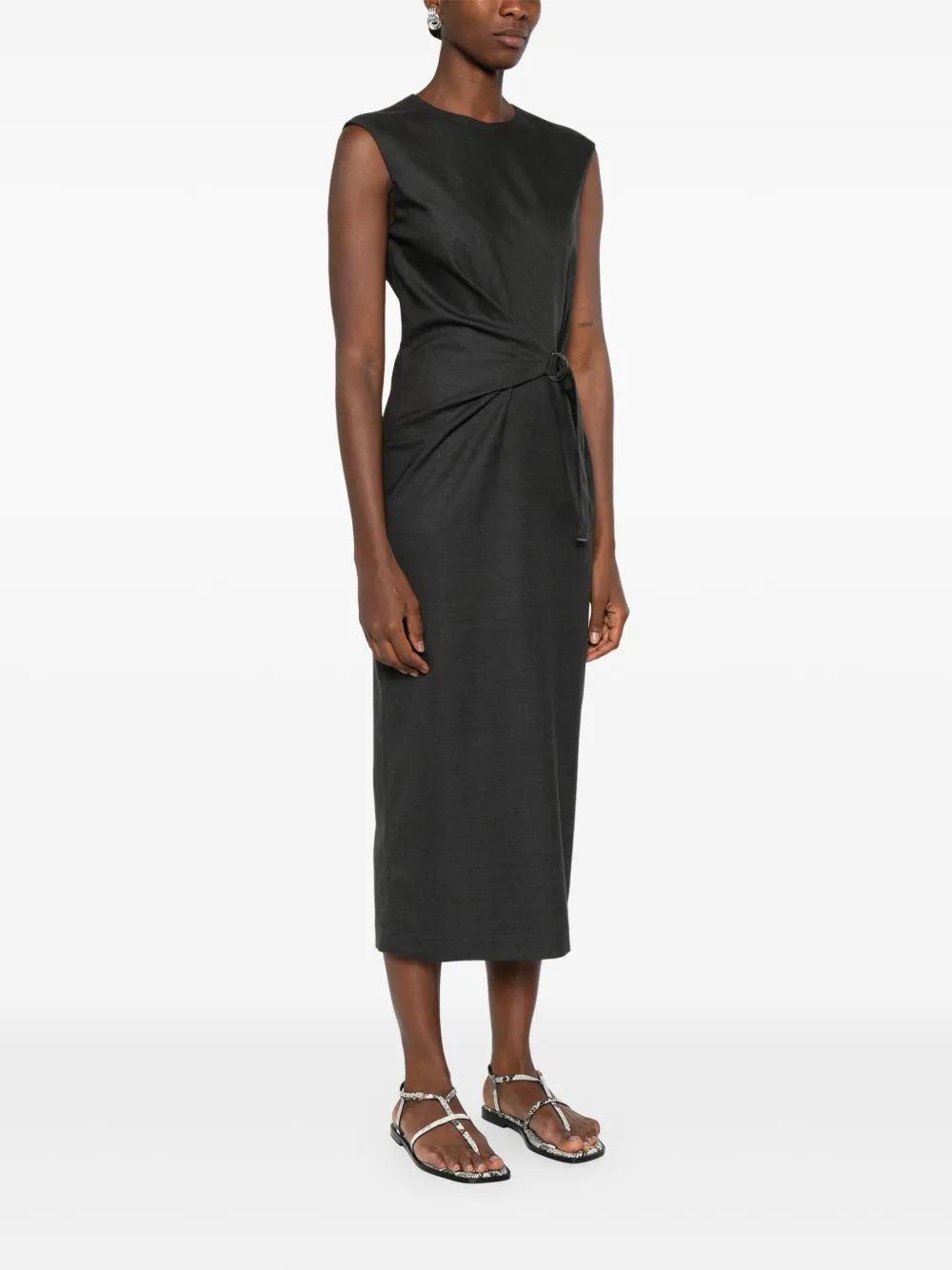 Brunello Cucinelli sleeveless midi dress Grijs