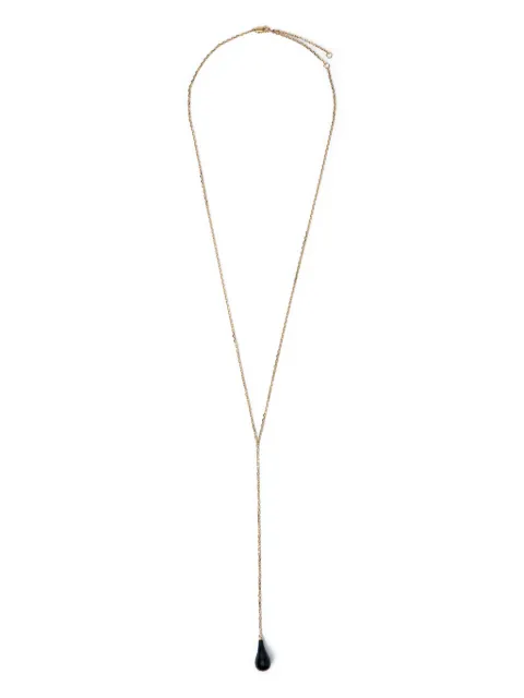 TOTEME 18K gold-plated brass onyx drop necklace