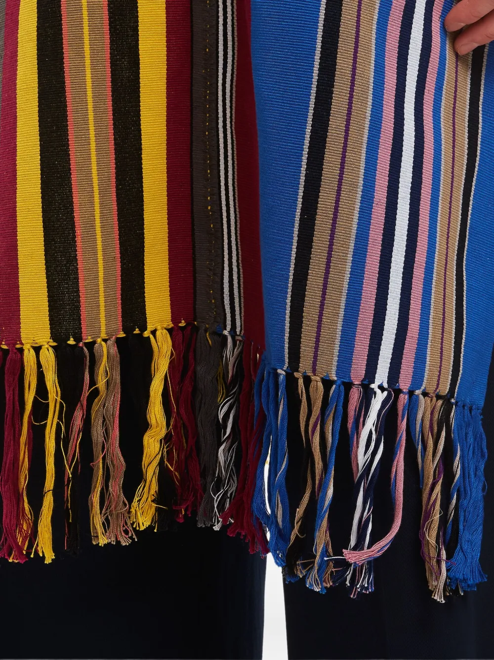 colville Gestreepte cape met V-hals Blauw