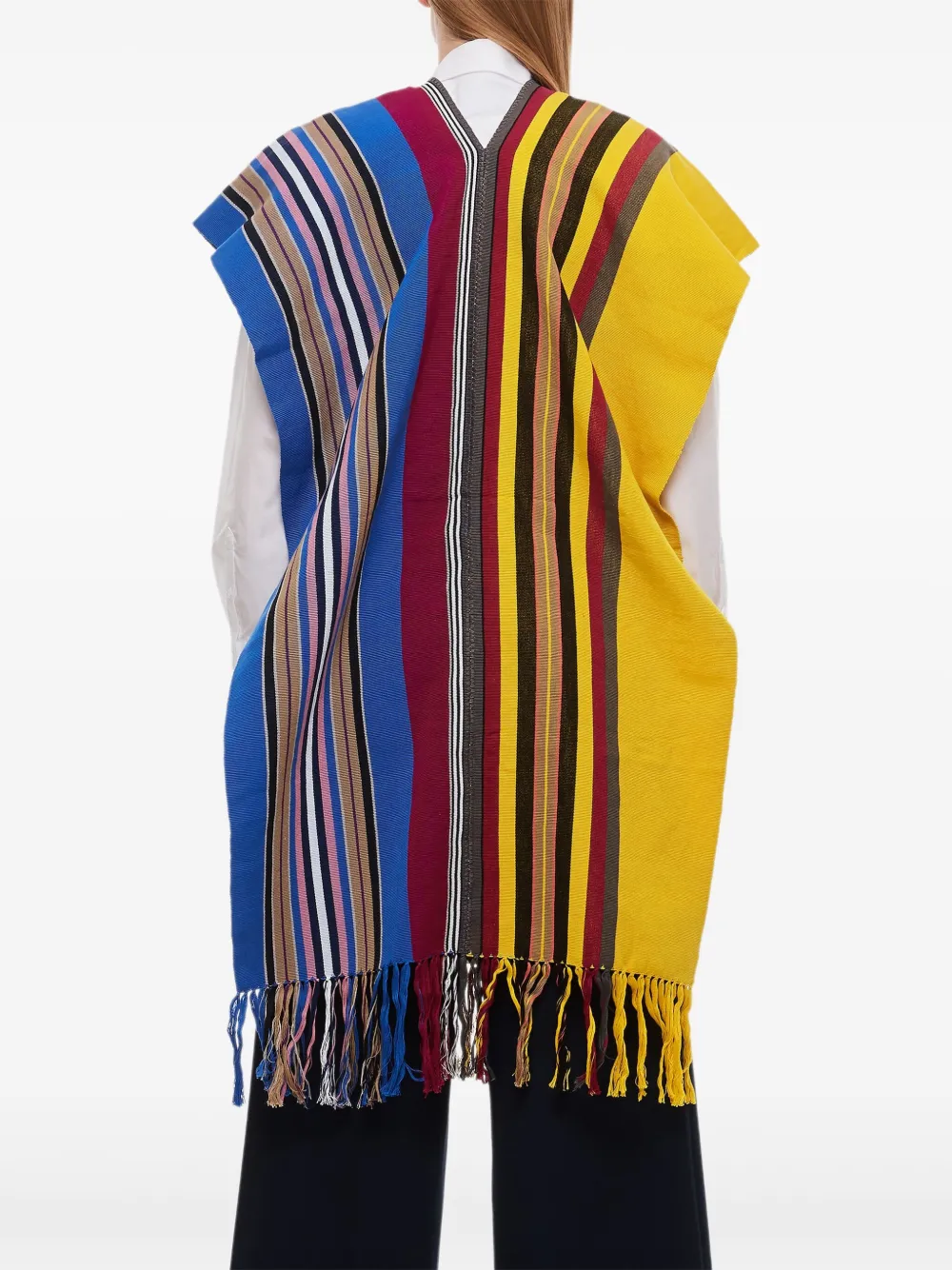 colville Gestreepte cape met V-hals Blauw