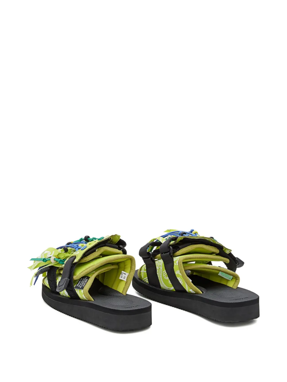 Alanui X Suicoke Paisley-print Fringed Sandals In Green