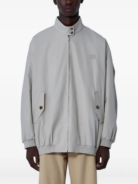Miu Miu Panama logo-motif bomber jacket