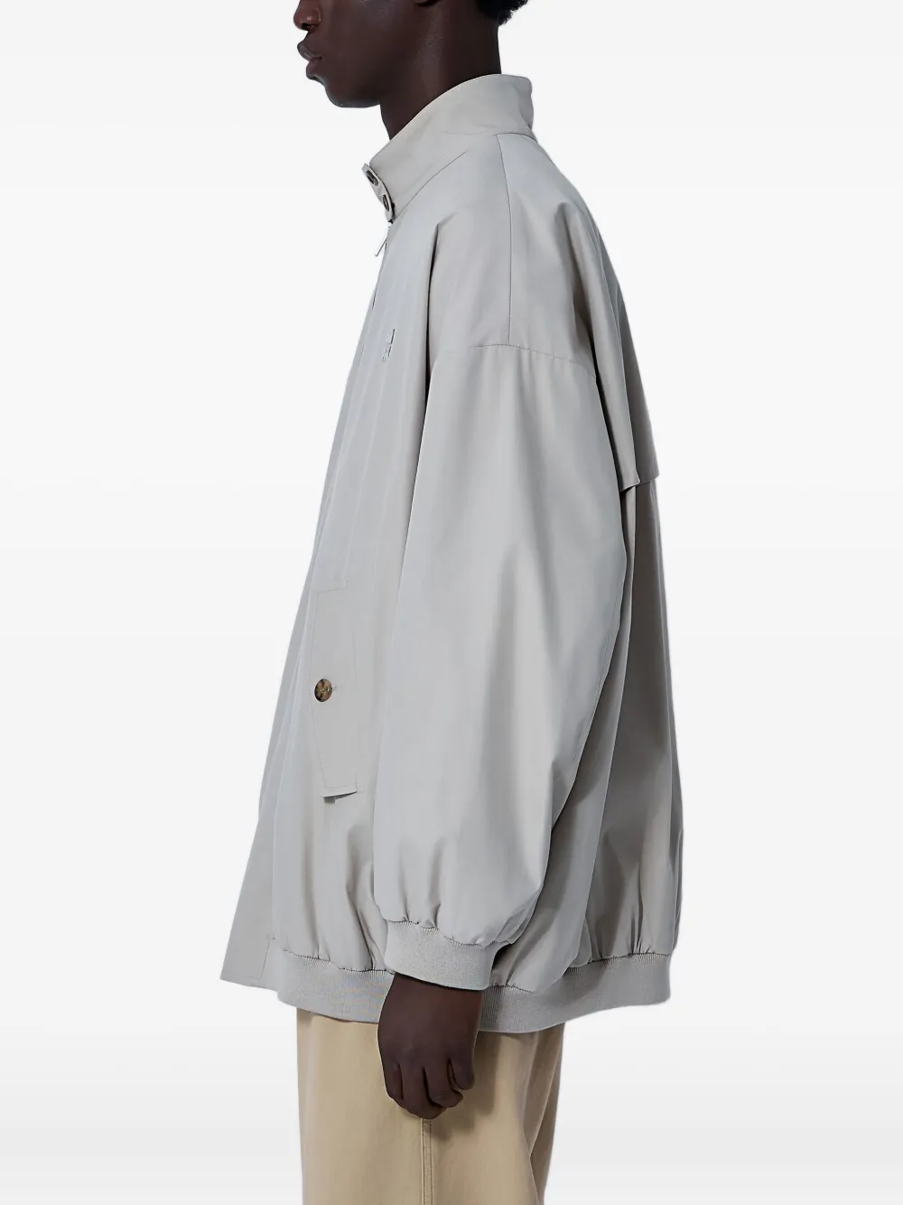  Miu Miu Panama Logo-motif Bomber Jacket - Grey 