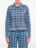 Molly Goddard checked denim jacket - BLUE AND GREEN