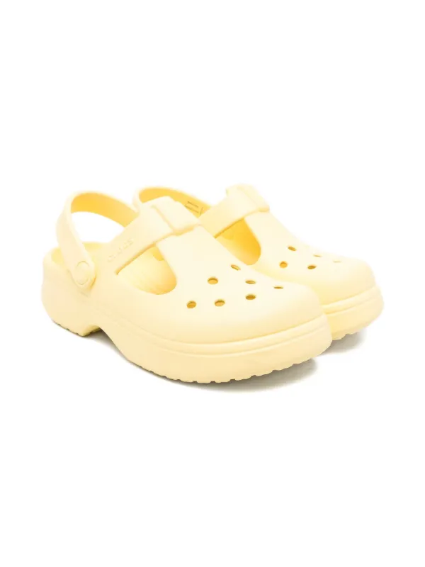 Crocs Kids Classic T Mary Jane Perforated Clogs Yellow
